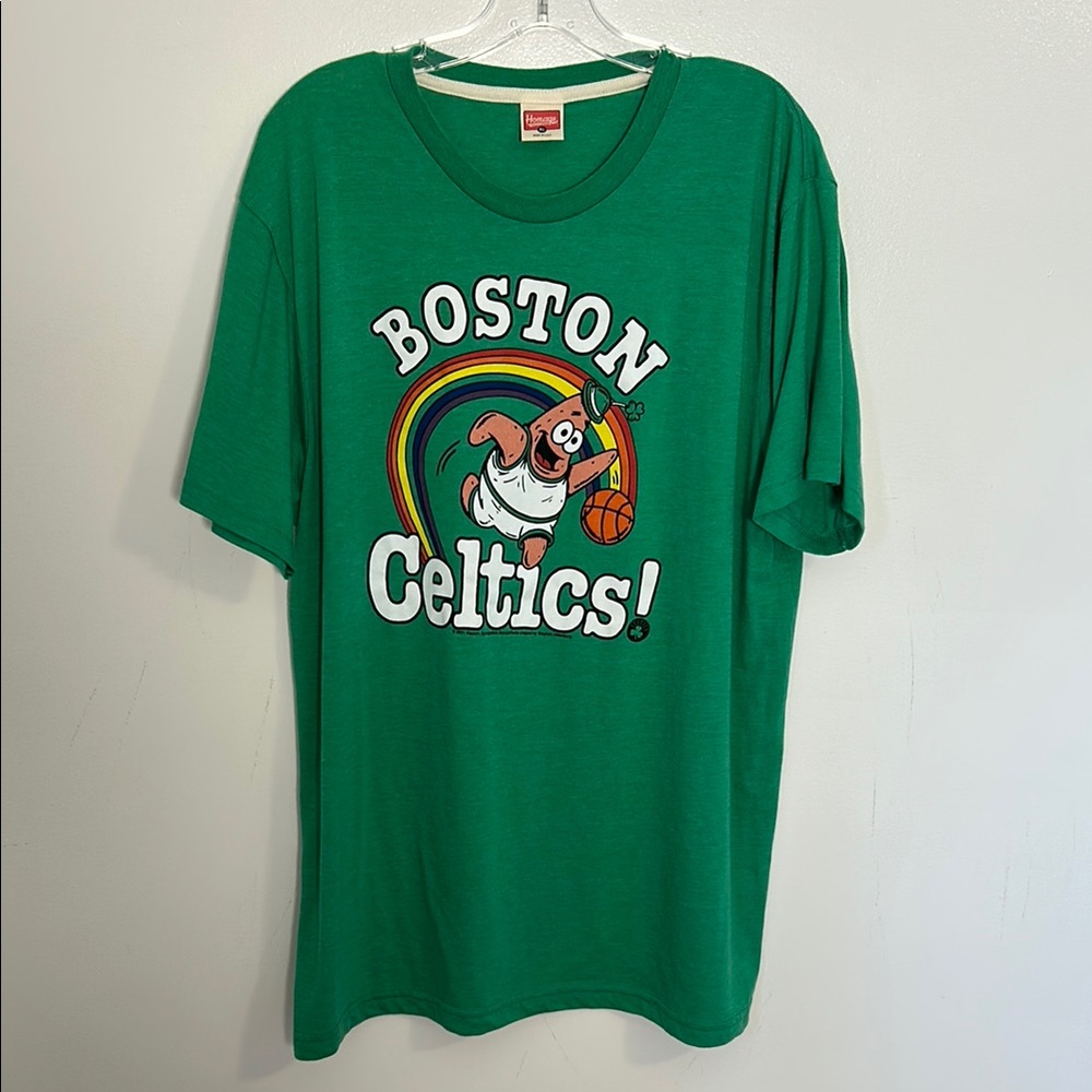 Homage Boston Celtics NBA x Spongebob Collab Green T-Shirt Sz XL. Made in USA